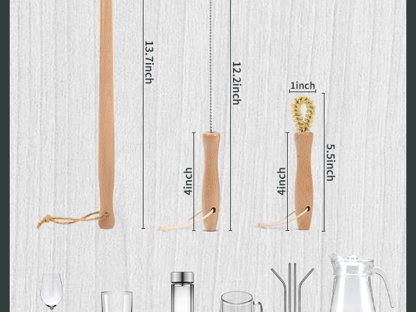 natural bottle brush set