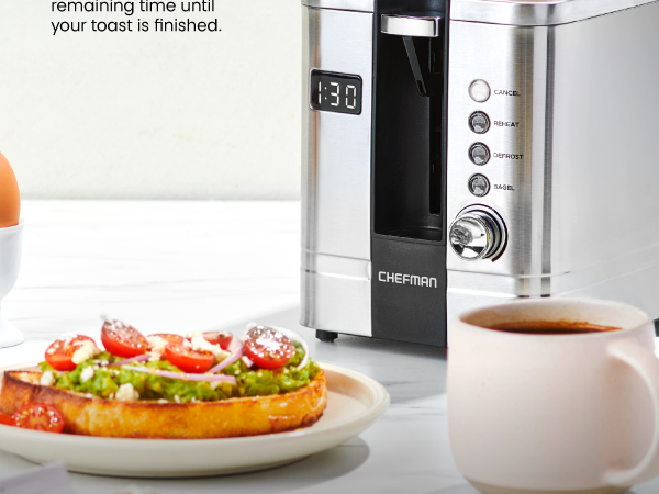 Toaster reads out remaining time until your toast is finished.
