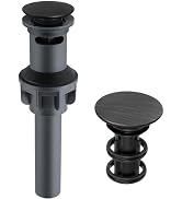 Bathroom Pop Up Sink Drain with Overflow, Bathroom Sink Stopper for Vessel Sink, Push and Seal Ve...