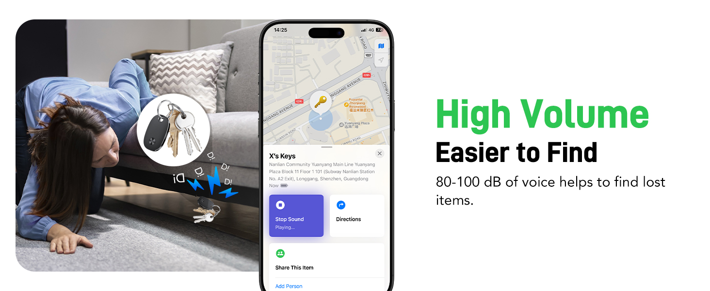 Text reads 'High Volume' and 'Easier to Find'. Smartphone screen showing navigation interface with location markers.