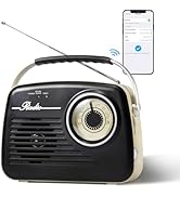 FM Radio Receiver,USB/SD Card Bluetooth Speaker with Manual Tuning,Portable Player for Birthday/O...