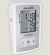 Microlife blood pressure monitor showing a good blood pressure measurement