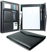 FORTAVEM Professional Vegan Leather Trifold Padfolio with Magnetic Closure, A4 Letter Size Portfo...