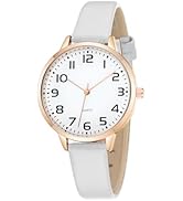 TWOPTION Women's Dainty Analog Leather Dress Watch for Small Wrists, Ladies Waterproof Watches fo...