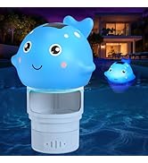Blufree Pool Chlorine Floater, Solar Whale Chlorine Tablet Floater w/Light, Adjustable Release &amp; ...