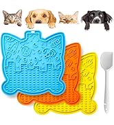 Lick Mat for Dogs &amp; Cats 3 Pack - Silicone Dog Lick Mat with Suction Cups - Anxiety Relief/Promot...