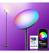 YHW Living Room Floor Lamp, Smart 2000LM Bright Floor LED Lamps, 16 Million RGB Dimmable Color Te...