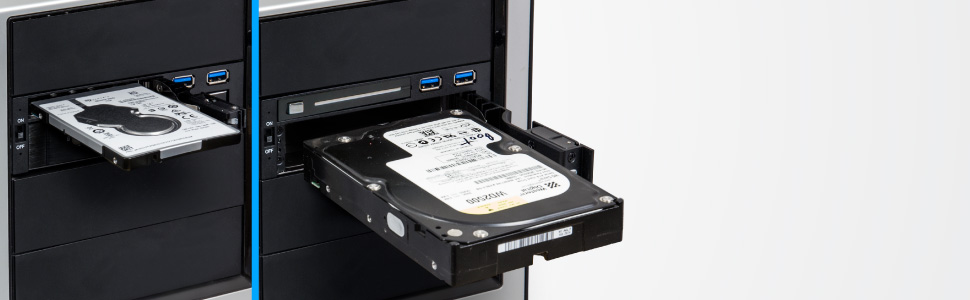 Support 2.5" and 3.5" HDD / SSD