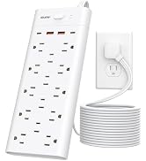 Power Strip Surge Protector Outlet Extender with 14 Outlets and 4 USB Ports (2 USB C), 15 Ft Exte...