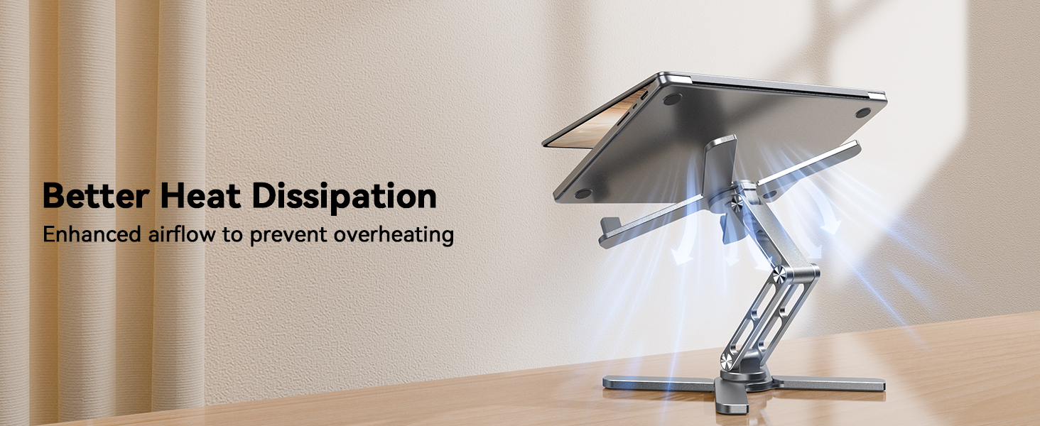 TECKNET Laptop Stand for Desk with 360° Rotating Base