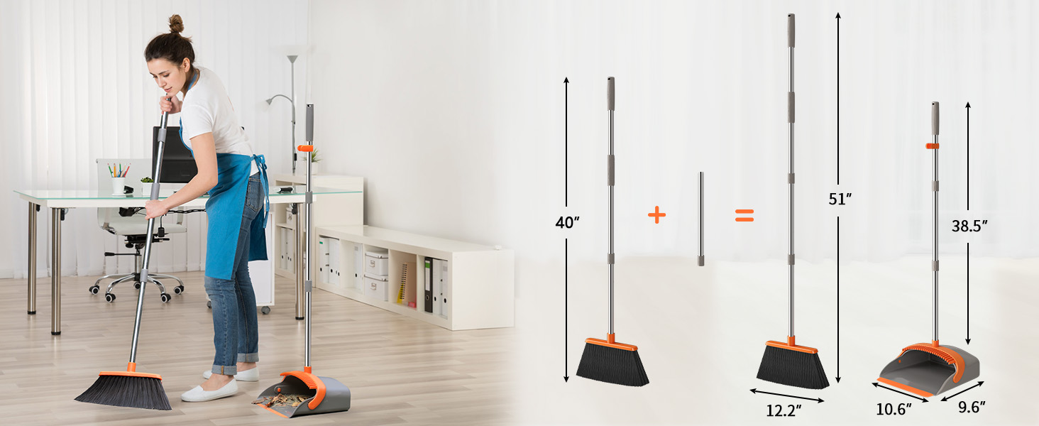 Broom and Dustpan Set New Orange