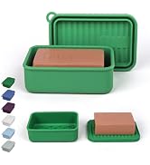AIDIMMING Extra Large Enhanced Leak Proof Shampoo and Conditioner Bar Travel Case with Draining L...