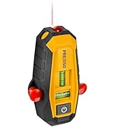 PREXISO 2-in-1 Line Laser Level with Magnetic Stud Finder, Compact Wood Detector with Bubble Vial...