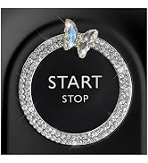DXNQ Bling Ring Emblem, Sparkling Butterfly Car Buttons and Knobs Ring, Girly Butterfly Diamond C...