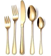 OriGlam 5pcs Silverware Set, Stainless Steel Flatware Set Cutlery Set, Utensil Sets Tableware Mir...