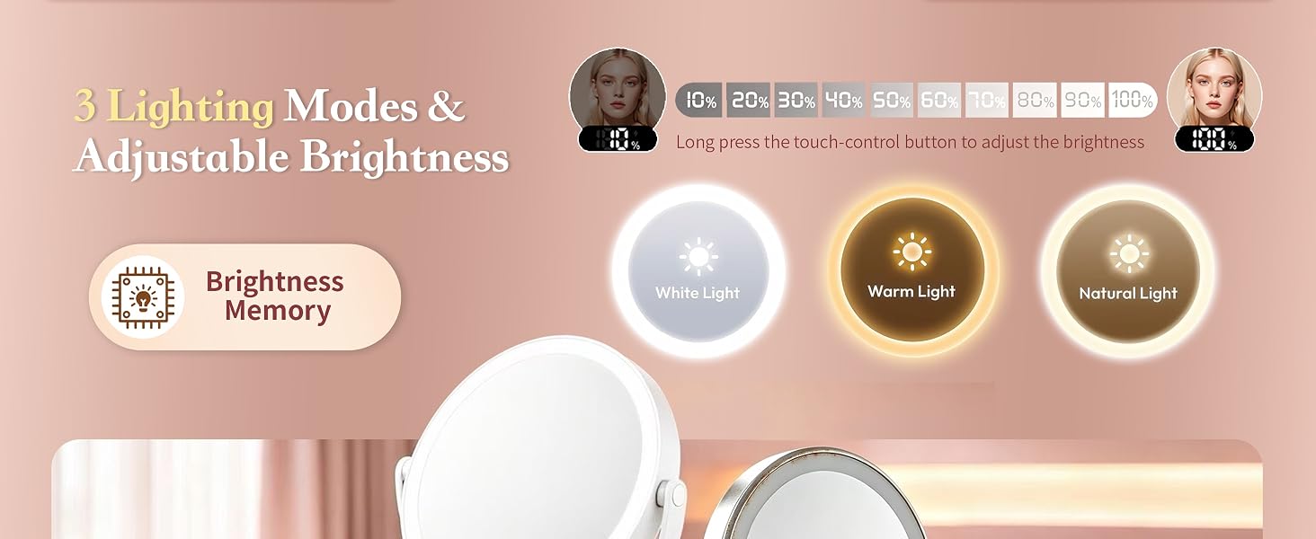 magnified mirror with lights light up mirror for makeup light up vanity mirror light mirror for dorm