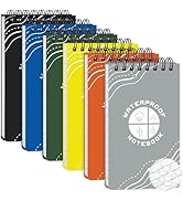 Thboxes 6 Pack Waterproof Pocket Notebook, 5" x 3" Top-Spiral Waterproof All Weather Notepad for ...