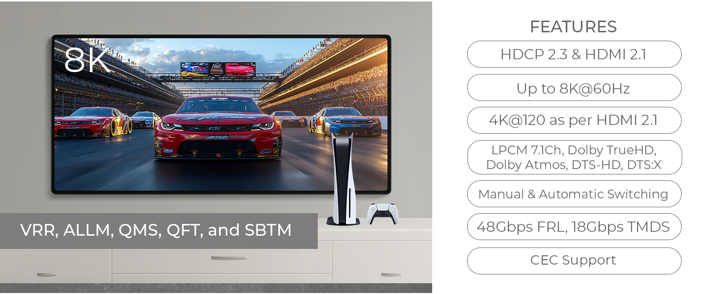 HDMI Switch 8K 4K@120Hz