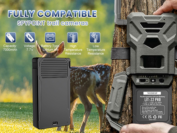 FULLY COMPATIBLE SPYPOINT trail cameras