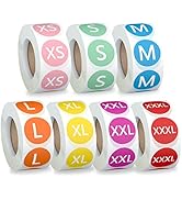 Misofuki 3500 Pcs 7 Rolls 7 Sizes 7/8 Inch Clothing Size Stickers, Colorful Coded Round Self Adhe...