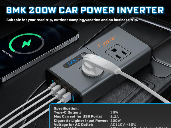 Car inverter can be used in car and charge for your all electronic devices.