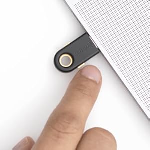 YubiKey security key being used with phone