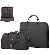 S-ZONE Canvas Travel Garment Duffle Bag Suit Bags for Men Women Travel 2 in 1 Large Carry On Week...