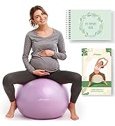 Trideer Pregnancy Ball Birthing Ball, 1.7mm Extra Thick Yoga Ball for Maternity, Labor Birth, Exe...