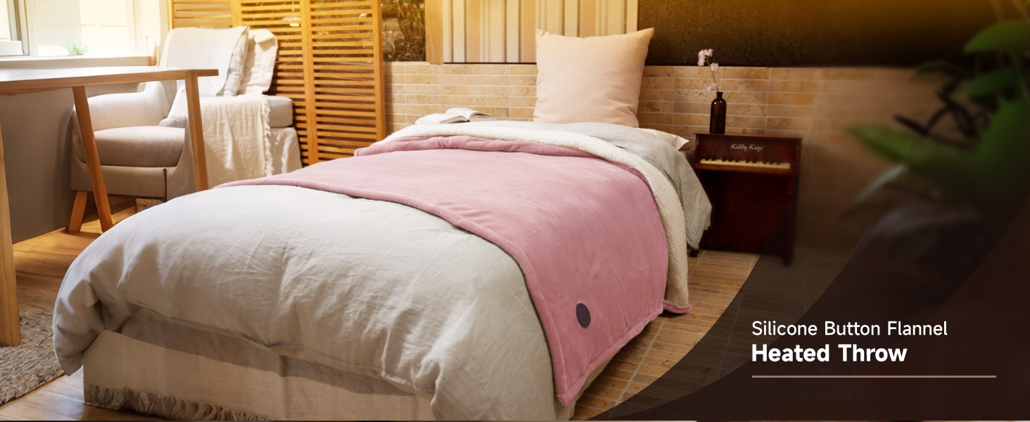 Silicone Button Heated Throw