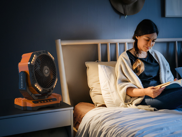 rechargeable fan with light