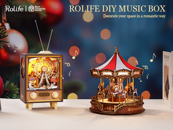Rolife 3d wooden puzzles diy music box AMC01-6-600