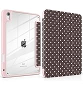 Polka Dot Case for iPad Air 5th/4th Generation 10.9 Inch 2022/2020, Clear Acrylic Back TPU Bumper...