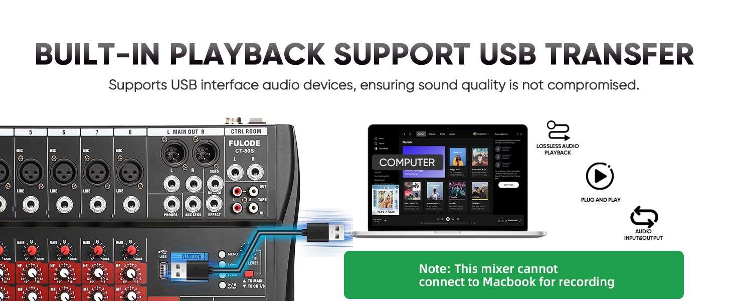 SUPPORTS U DISK FOR MUSIC RECORDING/PLAYBACK,WIRELESS BLUETOOTH CONNECTION.