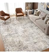 cotiled Washable 5x7 Area Rug for Living Room - Modern Abstract Carpet with Non-Slip Backing, Low...