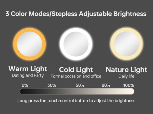 Height Adjustable Lighted Makeup Mirror