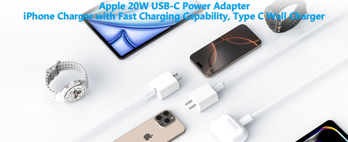 Apple MFi Certified 2Pack 20W USB-C Charger iPhone Charger Fast Charging Adapter Type-C Wall Charger