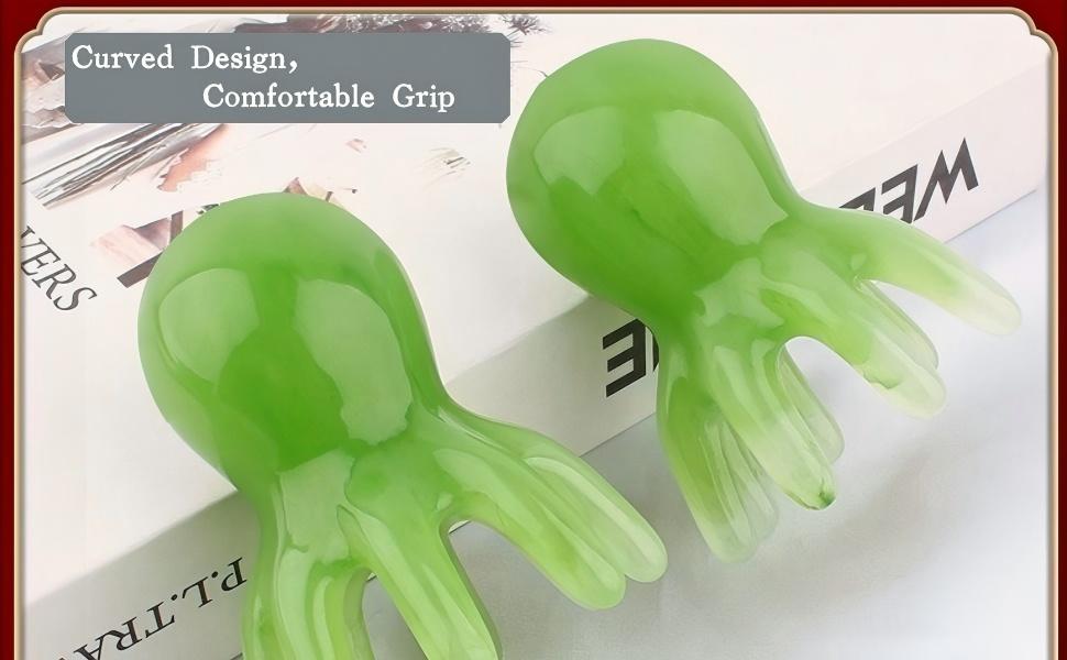 Octopus Head Massager Scalp Scratcher, Acupressure Gua Sha Manual Body Massage Tool