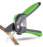 WORKPRO 8.5" Bypass Pruning Shear, Heavy Duty Garden Scissors &amp; Clippers with Labor-Saving Design...