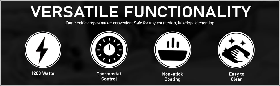 Electric Crepes Maker with adjustable temperature control