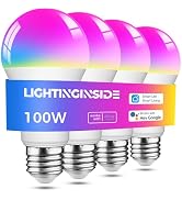 Lightinginside Smart Light Bulbs 100W Equiv., 1350LM 11W Smart Bulb Works with Alexa/Google Home/...