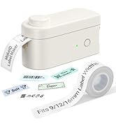 Makeid Label Maker Machine with Tape - Compatible with 9/12/16mm Waterproof Tape, Portable &amp; Rech...