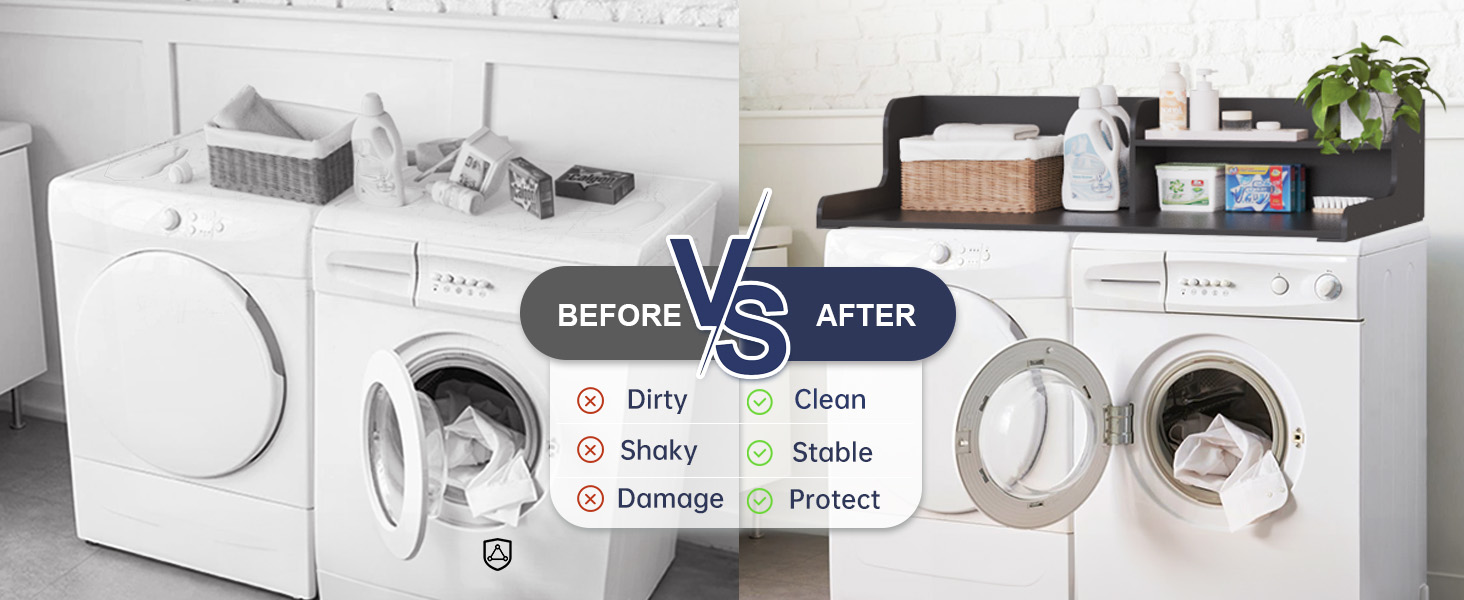 wood countertop make laundry room clean