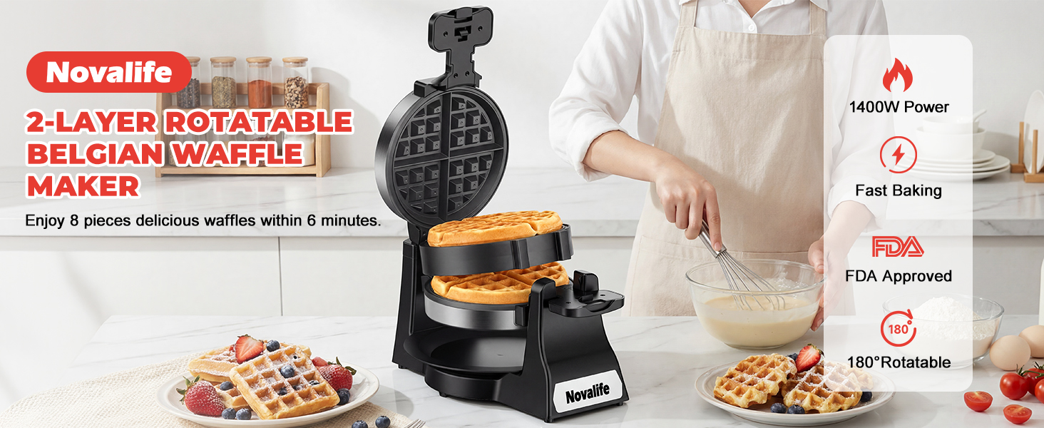 2-LAYER ROTATABLE BELGIAN WAFFLEMAKER