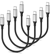 1ft USB C to USB C Cable 4Pack, 60W(3A) Short USB C Charger Cable, 12 inch Type C Fast Charging C...
