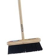 Superio Kitchen Broom Premium Black Tampico Bristles, Wood USA Handle, Heavy Duty Household Broom...