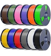 SUNLU PETG Filament Bundle, 12KG PETG 3D Printer Filament 1.75mm, 1KG Spool, 12 Pack, Black+White...