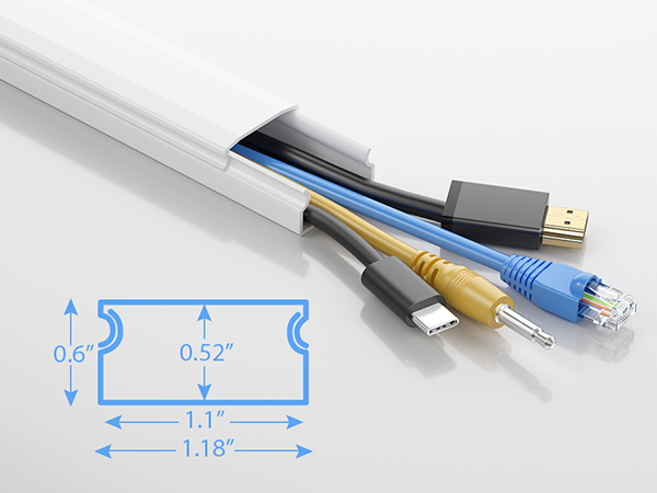 whtie large cord hider