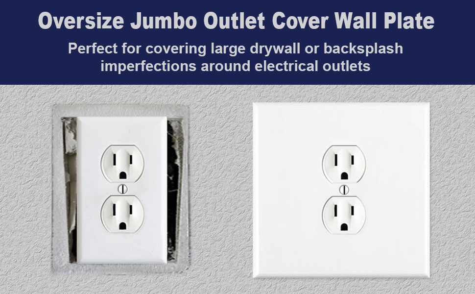 white oversize jumbo 5.5&amp;#34; x 5.5&amp;#34; outlet cover