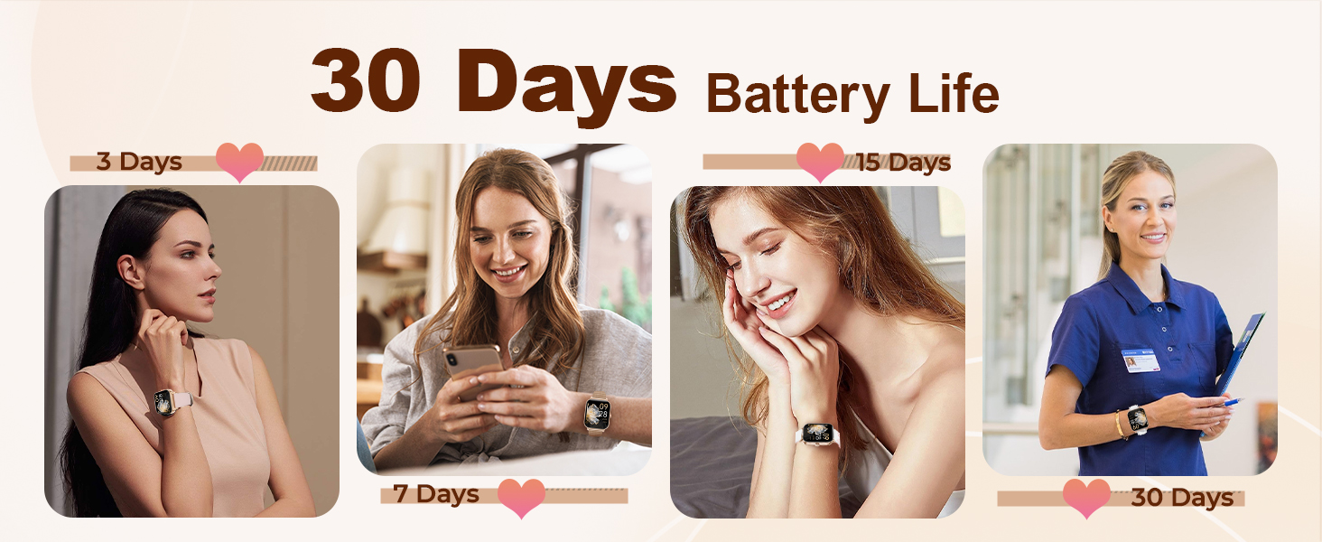 Long Lasting Battery Life up to 30 Days for Daily Use