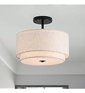 Vexagyle 12.6inch Flush Mount Ceiling Light Fixture,3-Light Modern Close to Ceiling Light with 2-...